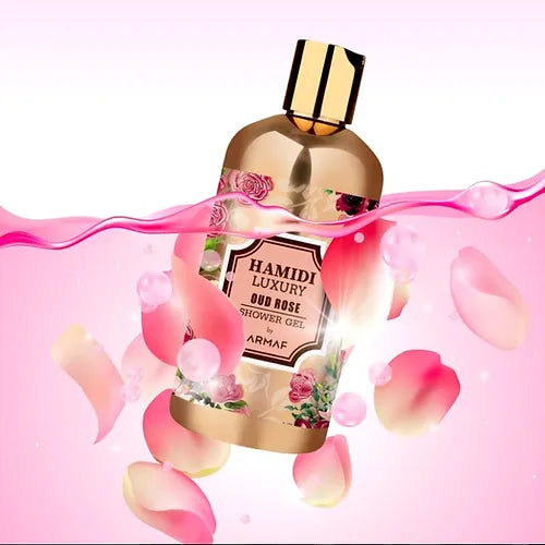 Hamidi Luxury Oud Rose 2pc Set .16.9 oz Body Lotion /16.9 oz Shower Gel